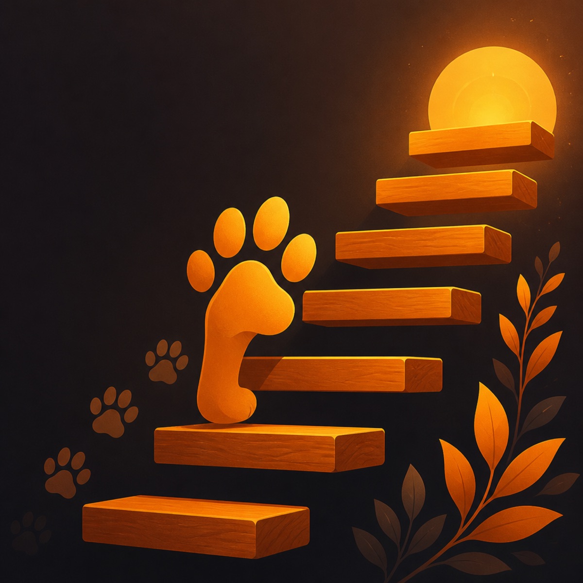 A paw climbing the training ladder